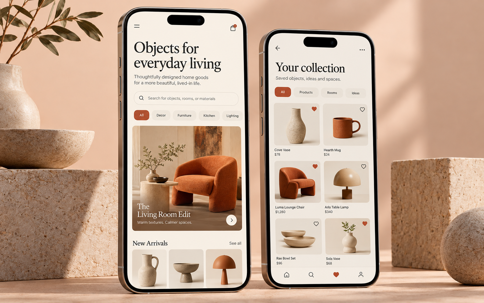Commerce app — A warm, considered shopping experience.
